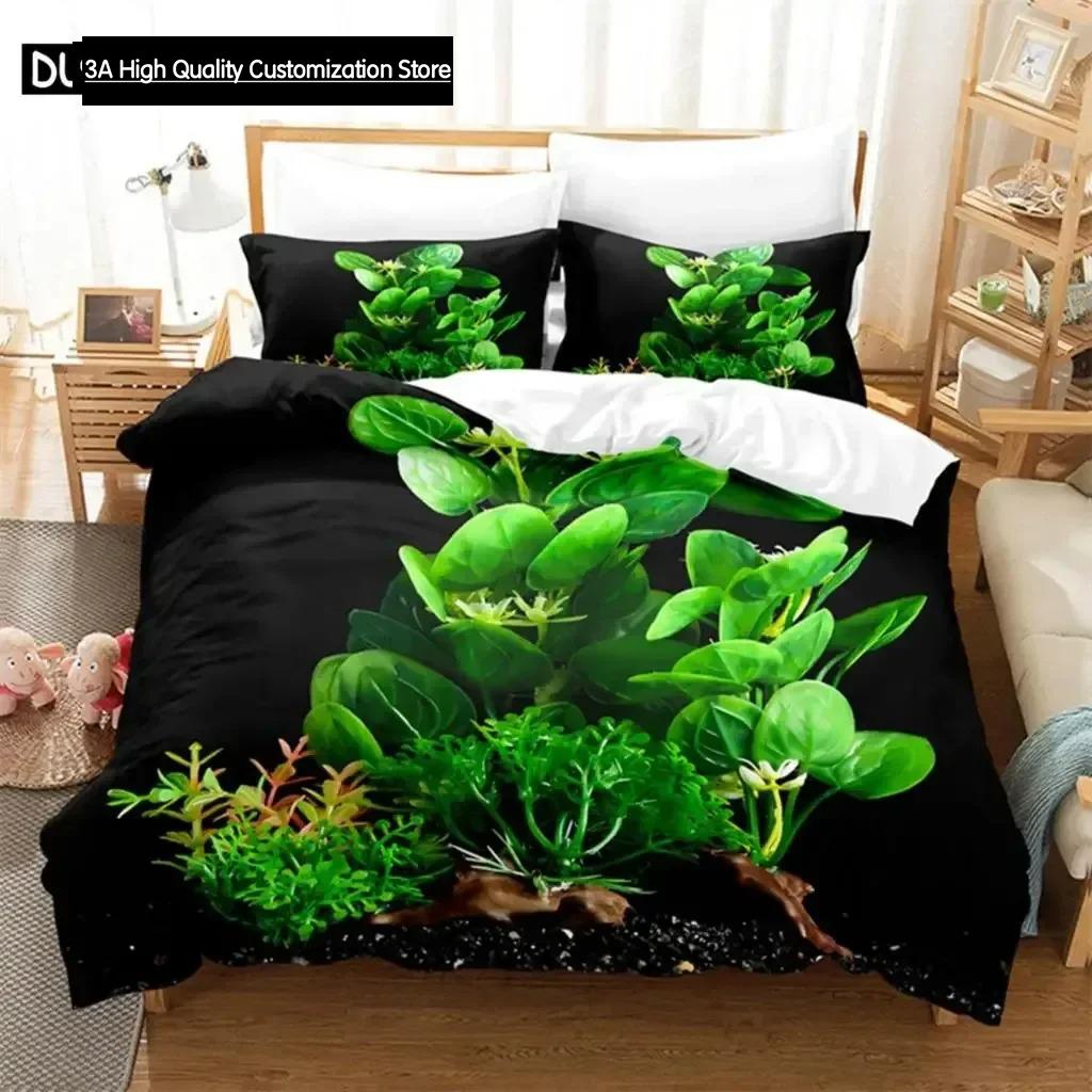 Comforter Green Leaves Queen Bedding Set Kids Bedding Digital Printing King Size