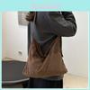Corduroy Strawberry Print Tote Bag With Magnetic Closure For Daily Use