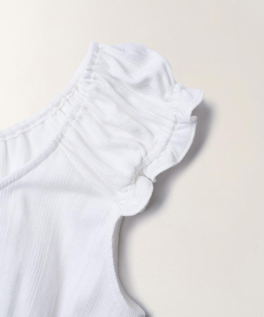 Tudument Eyelet Off-Shoulder T-Shirt_Ivory