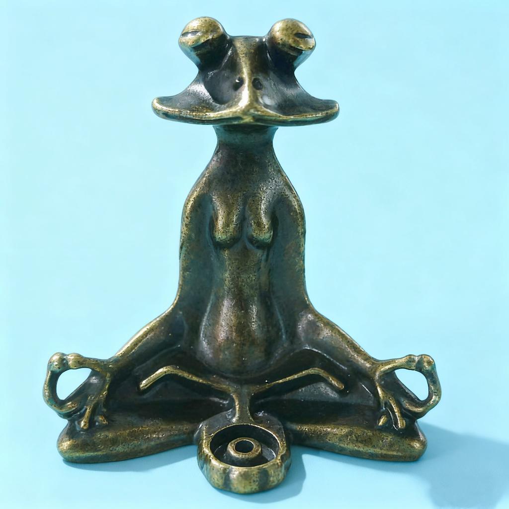 Metall Heißverkauf Retro Zen Frosch Linien-Räuchergefäß Kreativer Frosch Galvanik-Ornament Räucherkegel-Stecker Kreative Räucherkegel-Platte