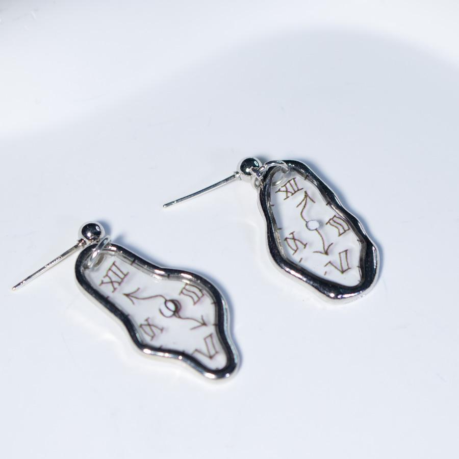 Unregelmäßige Glasuhr Ohrstecker Ohrring Gold Silber Plattierte Ohrringe für Frauen