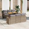 VidaXL Garden Furniture Set with Cushions 7 Pcs Beige Woven Resin, Outdoor Sofa Set, Garden Lounge, Set 3326999