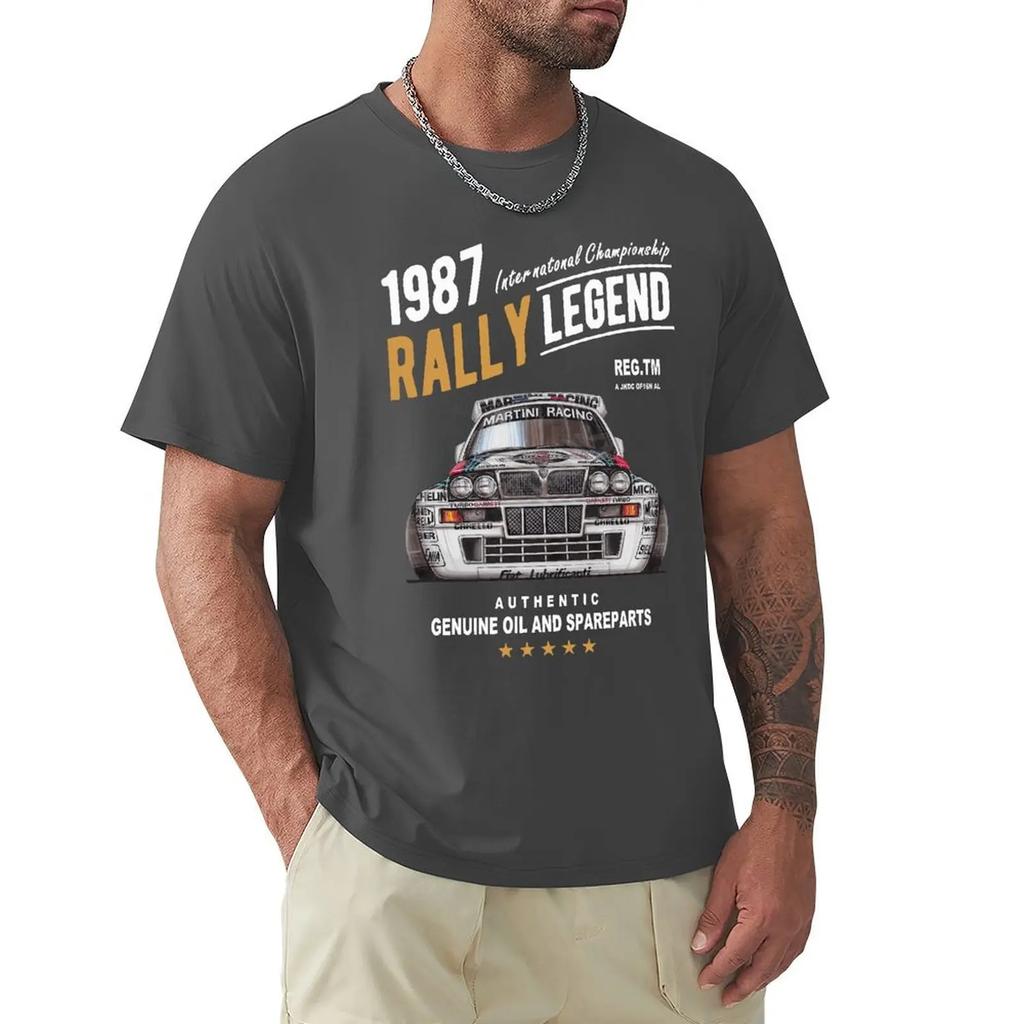 Motivo Leggenda del Rally con Auto Lancia Delta Integrale Hf del 1987 Uomo Estate 2019 Marca Cotone Hip Hop Abbigliamento Fitness Maglietta da Uomo