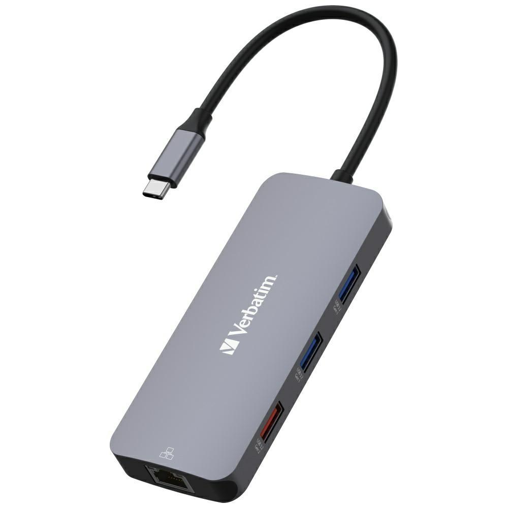 Verbatim Adapter Hub Usb-C - Hdmi/       3Xusb-A/Sd/Microsd/2Xusb-C/Eternet Aluminum/Aluminium 32152