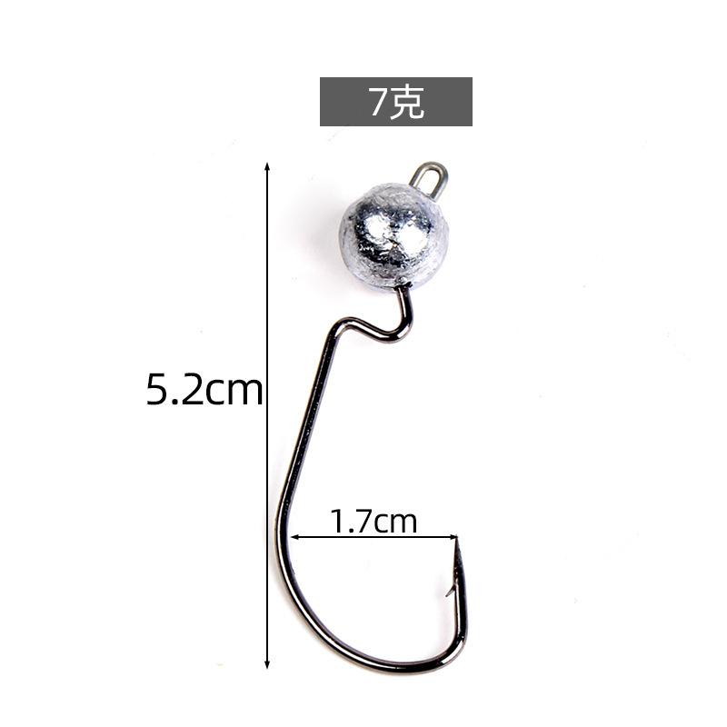 5Pcs 3.5g/5g/7g/10g Exposed Jig Head Fishing Hook Soft Worm Fishhook Jigging Crank Hook Bass Pike Fishing Tackle
