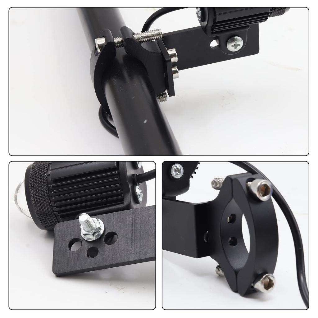 Biqing 2PCS Motorcycle Tube Clamp Mounting Bracket, Motorcycle Headlight Fog Light Spotlight Mounting Clamp
