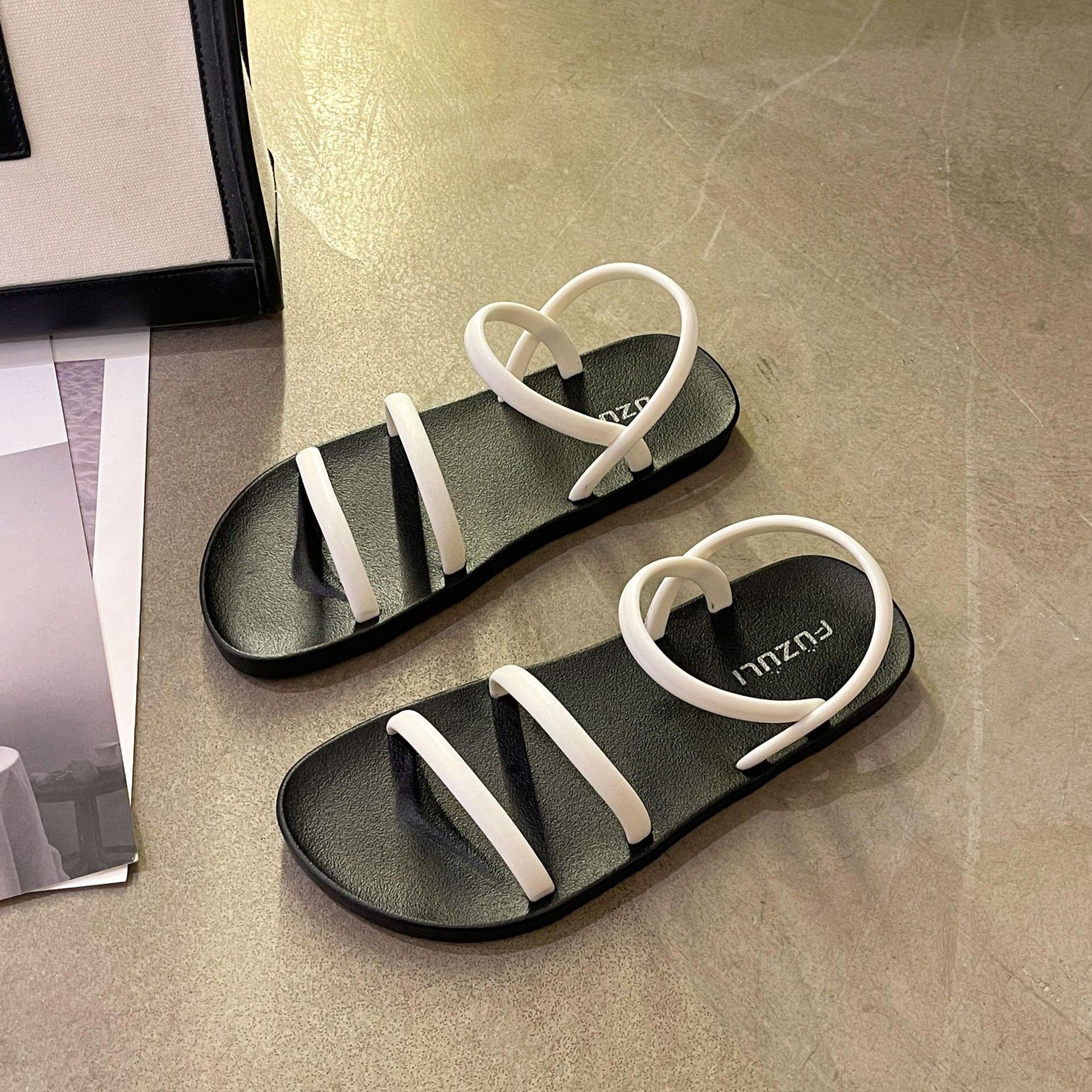 

мода новинка 2024 года, летние женские сандалии на плоской подошве, модные с открытым носком и ремешком сзади, пляжные повседневные туфли на плоской подошве, женская обувь, женские сандалии для отпуска 36-37(23-23.5CM) бежевый