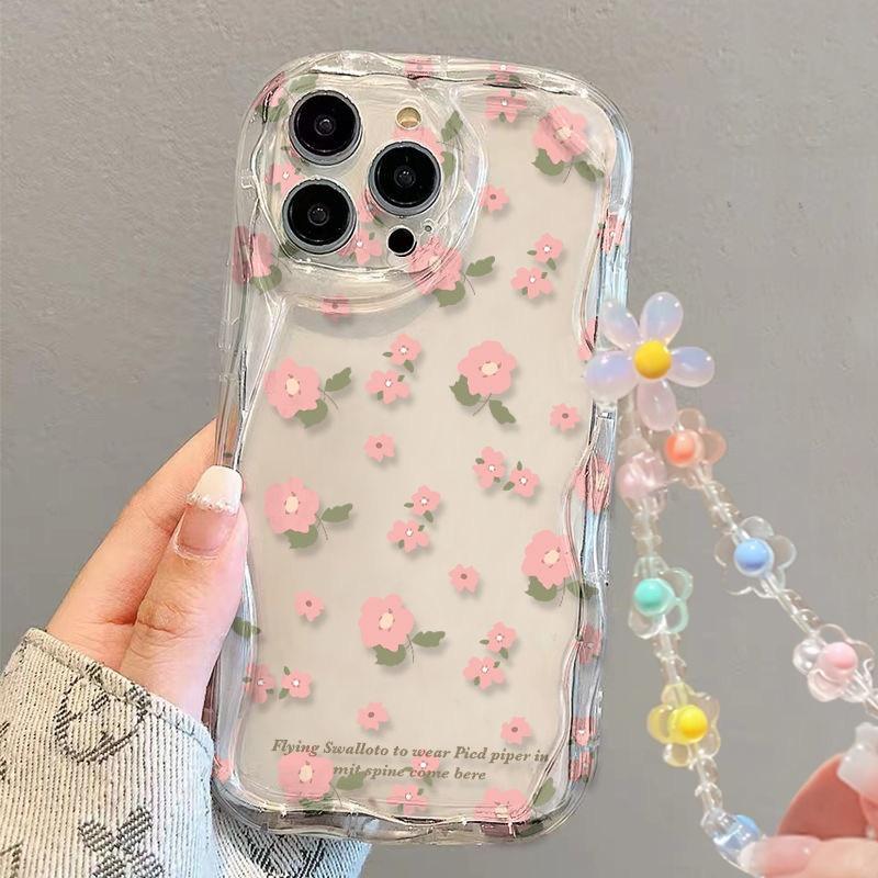 Flower Bracelet Case For VIVO Y19S Y17S Y28S Y03 Y28 Y21 Y19 Y17 Y11 Y20 Y22S Y02S Y76 Y35 Y36 Y50 Y77 Y78 Plus Y33T Y33S Y21S