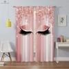 Einfache Fenstervorhänge, Einhorn-Wimpernmuster, Maßgefertigte Vorhänge, Kinderzimmer, Wohnzimmer, Küche, Heimdekoration