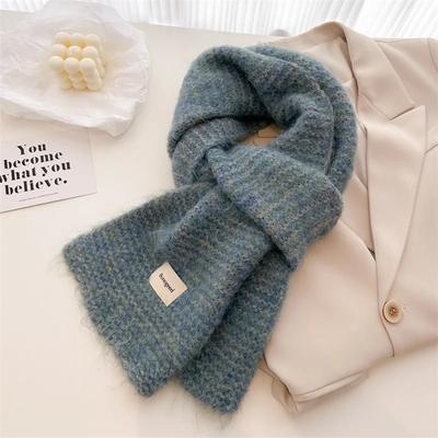Sciarpa Invernale Calda Spessa in Lana Solida Donna Nuove Sciarpe Stile Coreano Moda Lavorata a Maglia Versatile Scialle Scaldacollo Bavaglino Sciarpe