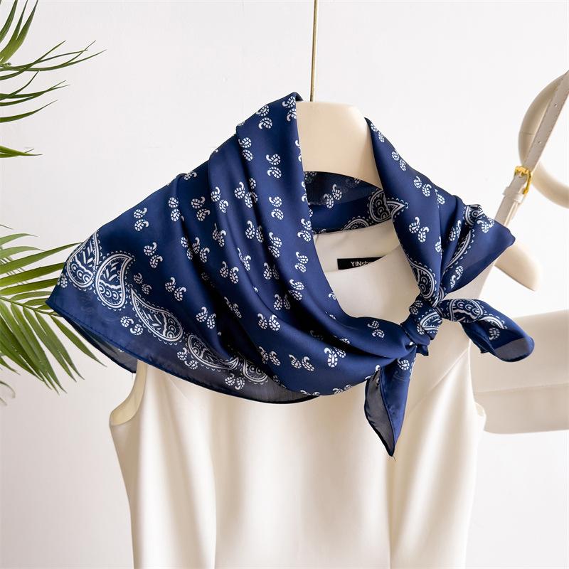 Women'S Square Scarf Soft Stain Neckerchief Fashion Luxury Hair Scarf SpringSummer Breathable Bandanna Paisley Print Hijab