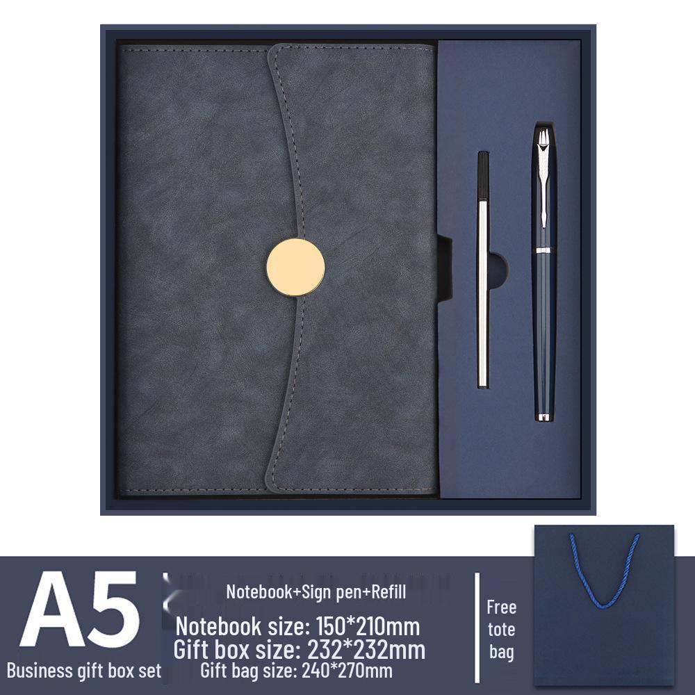 High-Grade Three-Fold Diary Notebook Gift Set with Custom Logo Printing