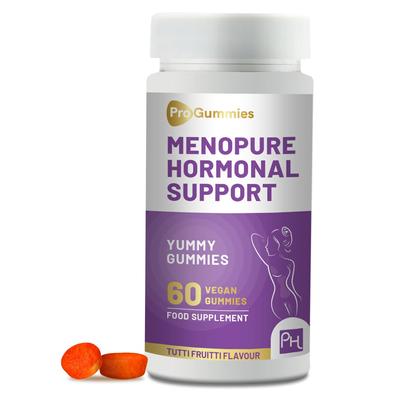 Menopure Hormonal Support 60 Vegan Pro Gummies | Natūrali pagalba menopauzei ir perimenopauzei | Puikus Tutti Frutti skonis