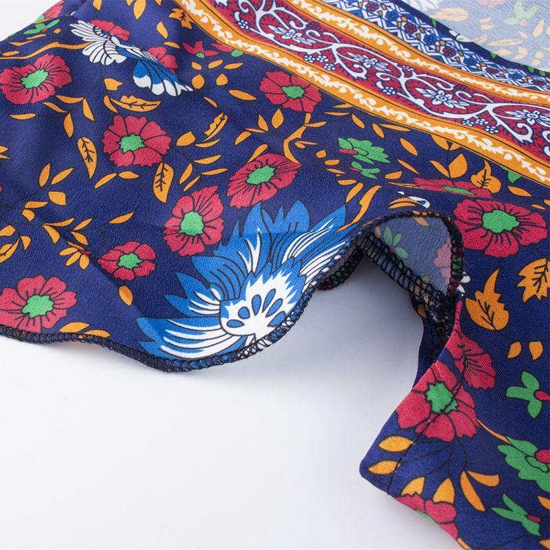 Women Wrap Summer Boho Floral Paisley Maxi Print Dress For Effortless Style