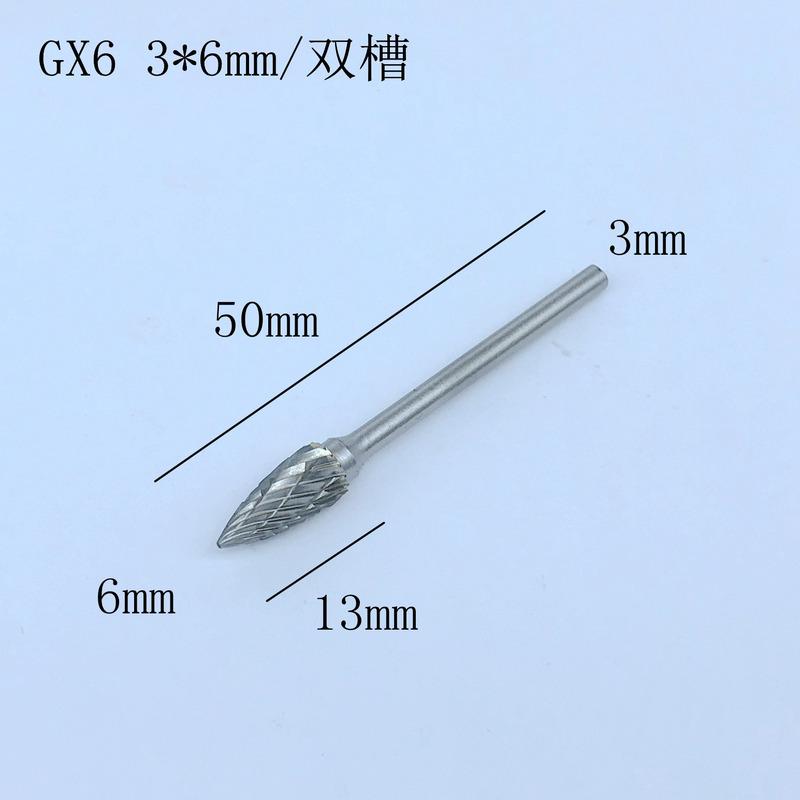10ks/sada Ocelové rotační frézy Sada 3*6mm Stopka Dřevo DIY Elektrická brusná hlava Vrták