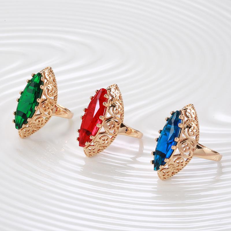 Elegant Rose Gold Zircon Horse Eye Ring - European & American Style Women's Jewelry