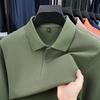 Men S Cotton Long Sleeve Polo Shirt Solid Color Casual Business Top