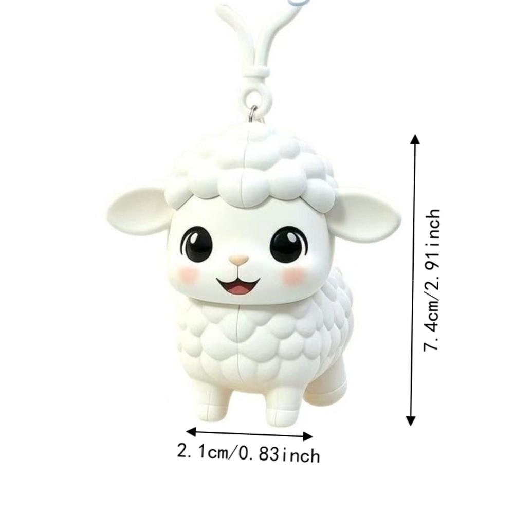 Kawaii Flying Sheep Keychain Creative Shaking Ears Pull String Keyring Backpack Decor