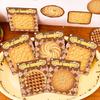 4Pcs Biscuit-Shaped Memo Pads Set Creative Food Design Self-Adhesive Sticky Notepads for Students Office Party Learning Marking And Message Small Gift