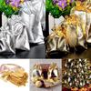 50pcs Gold Silver Metallic Organza Drawstring Pouches Candy Gift Bag For Wedding Christmas Candy Gift Bags Jewelry Packing