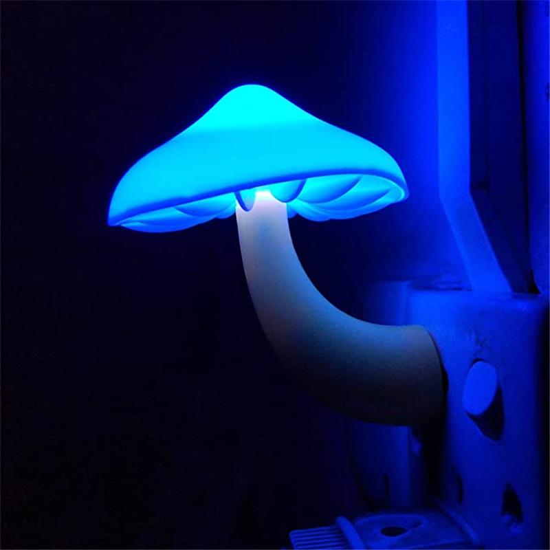 Lampki nocne LED w kształcie grzyba, automatyczne, czujnikowe, toaleta, dekoracja sypialni, lampy ścienne, czujnik sterujący oświetleniem, oświetlenie sypialni