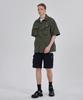 Kallapataleu Nylon Taslan Offset Zip Pocket Half Shirts - Khaki