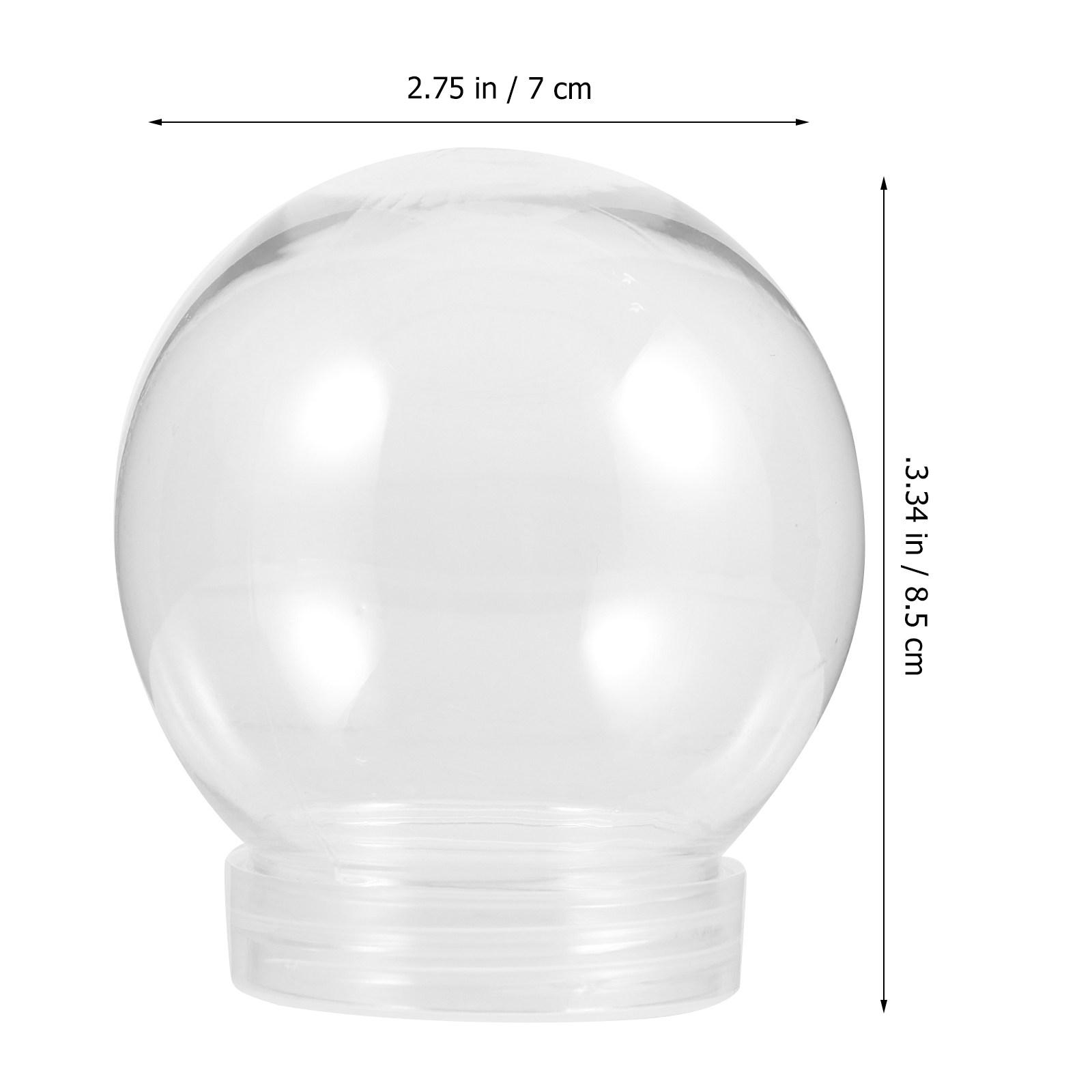 

10Pcs High-Clarity Plastic Empty Snow Globe DIY Supplies Compact Round Globe Kit for Custom Water Globes Festival Decor