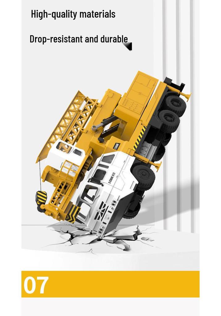 Lili Super Large Tower Crane with Cloud Ladder Boom - Engineering Vehicle Inertial Model Educational Toy for Boys