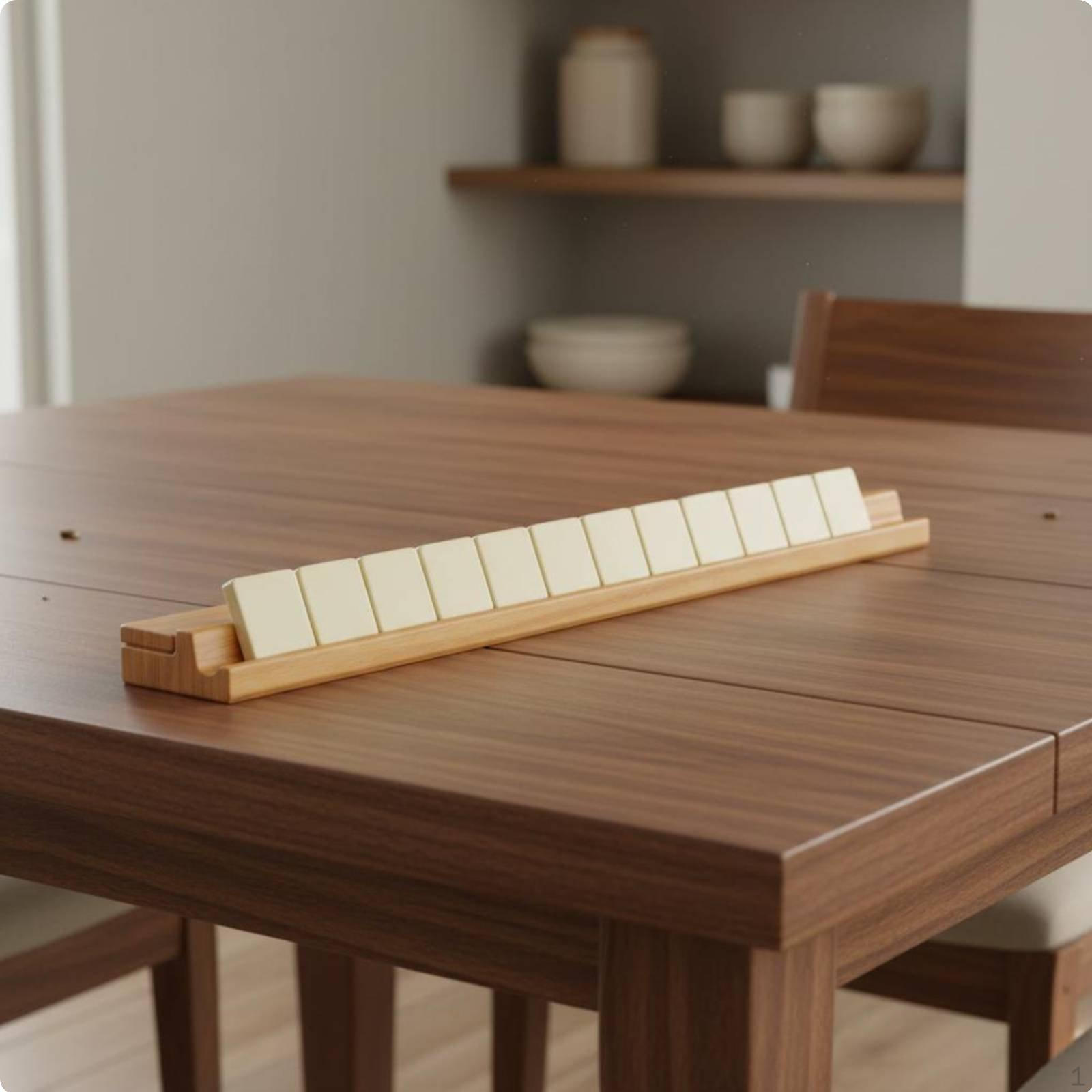 Wooden Mahjong Rack Hands Gaming Tile Game Holder Smooth surface Wood Tray for Seniors, Kids,