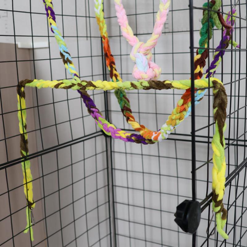 Hamster Climbing Ladder Honey Bag Squirrel Climbing Rope Bird Toy Parrot Colored Cotton Rope Standing Pole Suspension Bridge