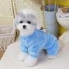 Thermal Fleece Four Legged Dog Suit with Leash Attachment Warm Winter Apparel for Small Medium Dog Cats