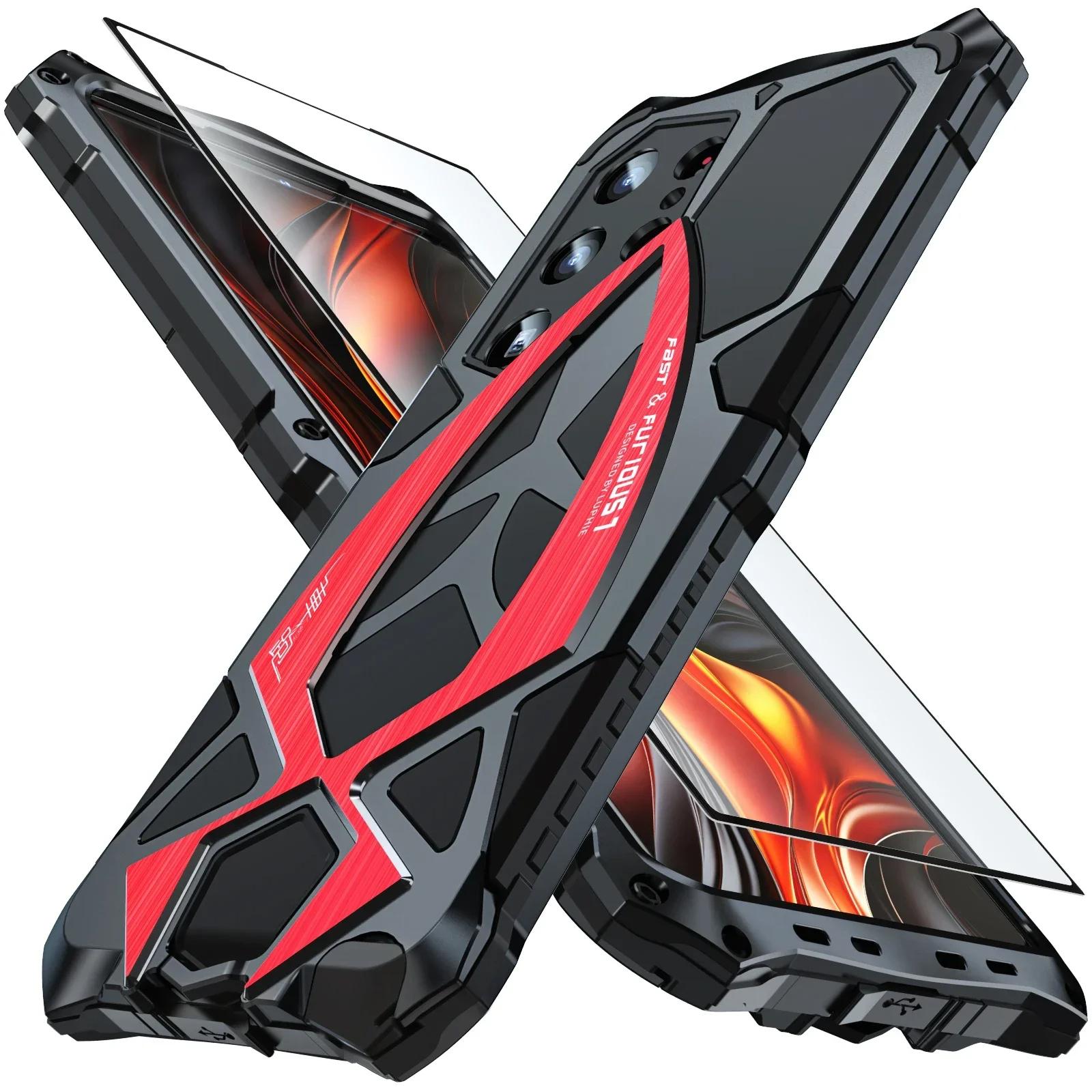 

Металлический амортизирующий бронированный чехол для телефона Samsung Galaxy S24Ultra S23Ultra S22Ultra Shell для Samsung A52 A72 Металлический чехол для телефона Samsung S22 Ultra