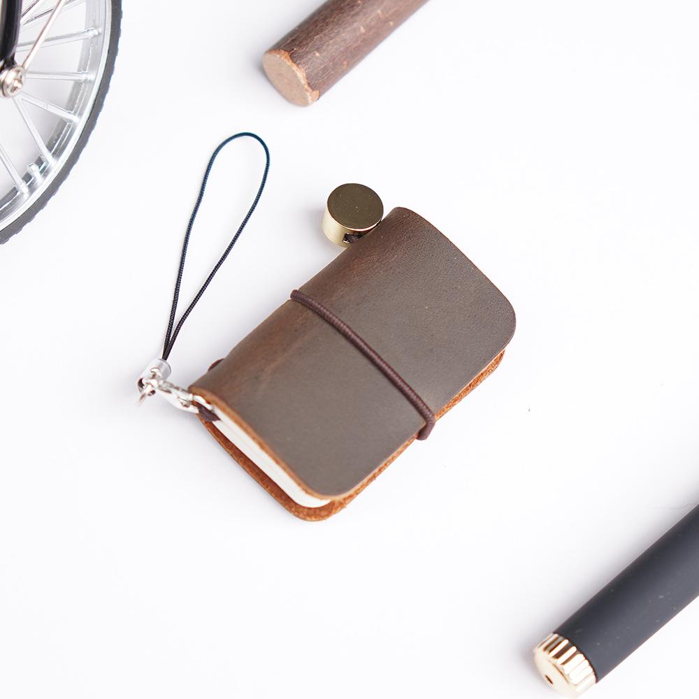 

Шарм из коровьей кожи Японский и корейский мини-карманный блокнот - Милый блокнот из кожи Crazy Horse