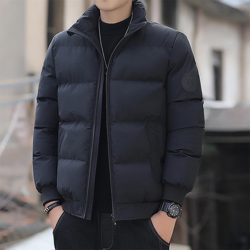 Winter Cotton Coat Men's Thickened Large Casual Fashion Cotton Coat Stand Neck Short and Handsome Coat