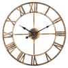 Nordic Retro Wrought Iron Wall Clock: Silent Round Roman Numerals for Living Room Decor