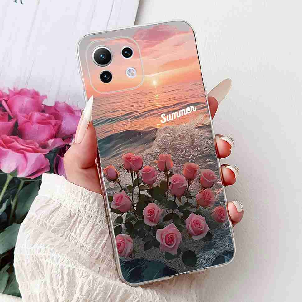 For Xiaomi Mi 11 Lite 4G Case M2101K9AG Colorful Flower Butterfly Soft Silicone TPU Cover For Xiaomi Mi 11Lite 5G 6.55" Bumper