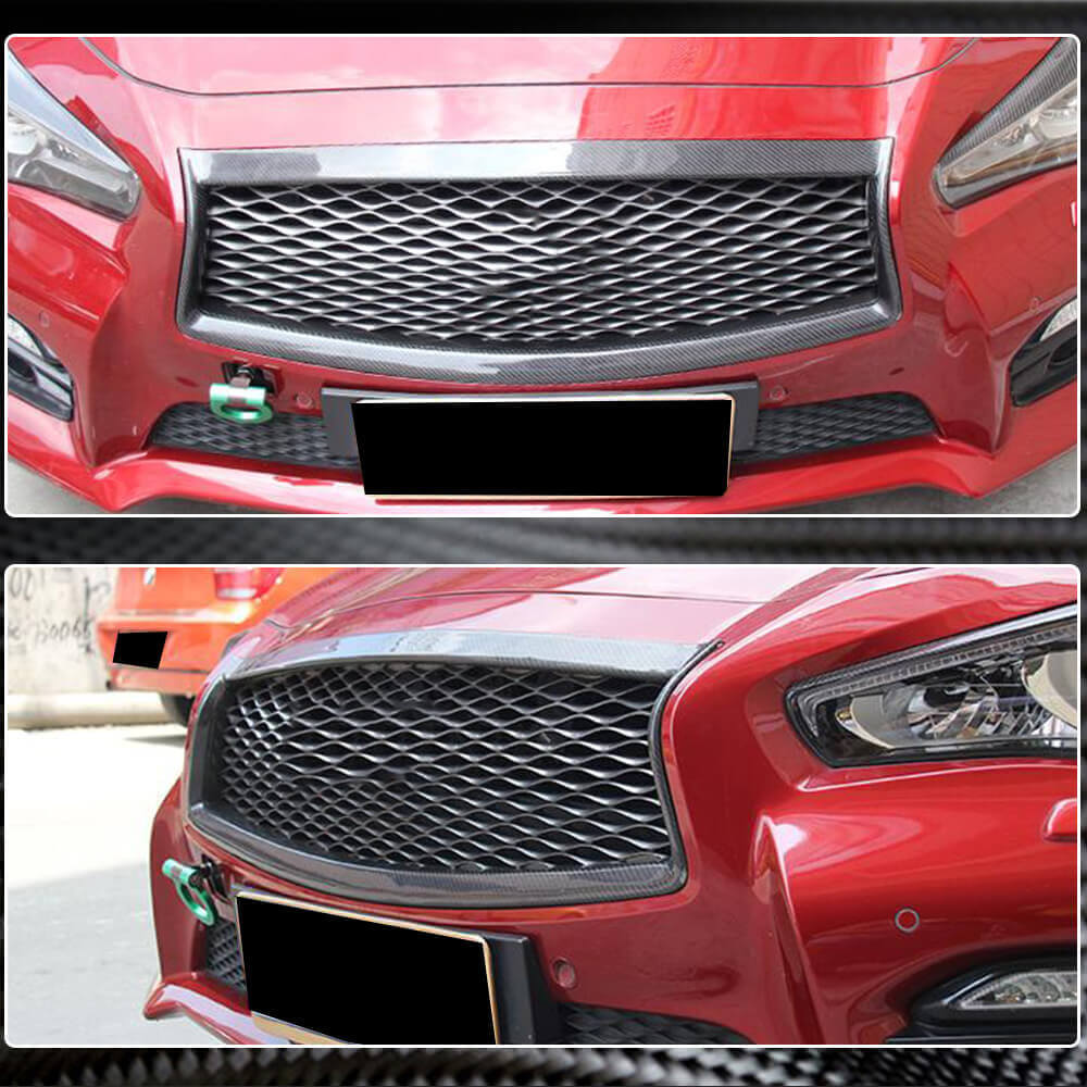Radiator Grille Trim (for Q50 Base/Sport 2014-2017, Carbon) for Infiniti Q50/Q60