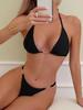 Triangle Strap Pearl Sexy Bikini Split Swimsuit