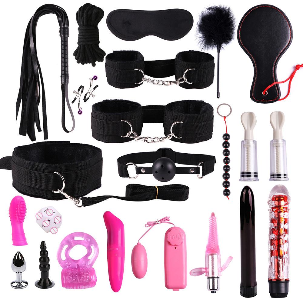 Sex Games Whip Gag Nipple Clamps Sex Toys For Couples Exotic Accessories Sexy Leather BDSM Kits Plush Sex Bondage Set Handcuffs