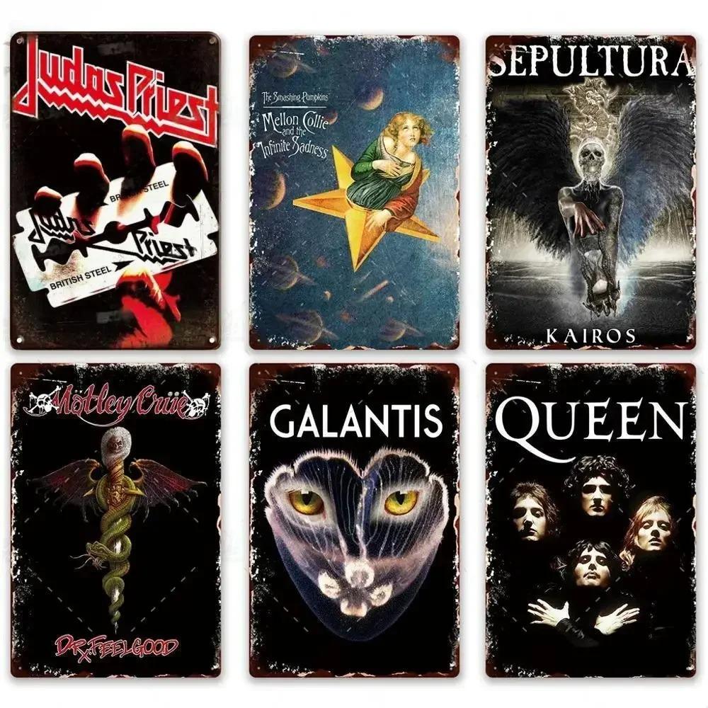 Vintage Rock Band Metal Sign - Aluminum Plaque Poster, Retro Wall Decor for Man Cave Bar Garage