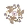Elegante Schmetterling Blumenbrosche mit Perlenakzenten Legierungsschmuck Sichere Nadel für Damen Party Hochzeitsaccessoires