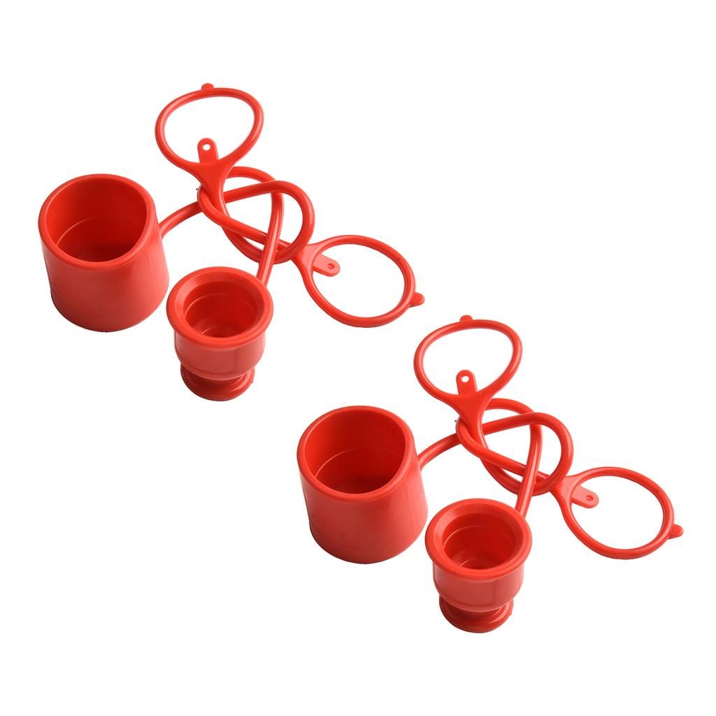 2 Sets Flat For Hydraulic Coupler For Hydraulic Quick Connector PVC Rubber Dust Cap Dust Cover With Tear-Resistant Structure