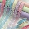 2 yards 3D Broderet Blomst Organza Bånd Blonder Kant til DIY Tøj Bryllupskjoler Syning Fornødenheder Gaveindpakning Hat Dekoration