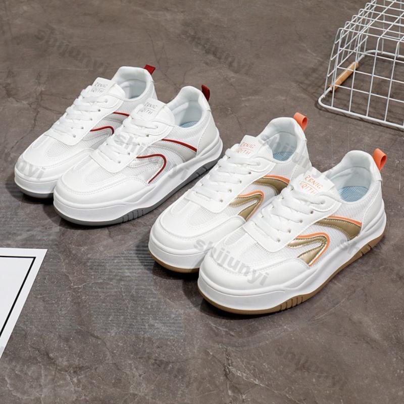 Women Shoes 2025 Spring Autumn New Comfortable Height Increase Lace-up Sewing Casual Shoes Breathable Mesh Platform Sneakers