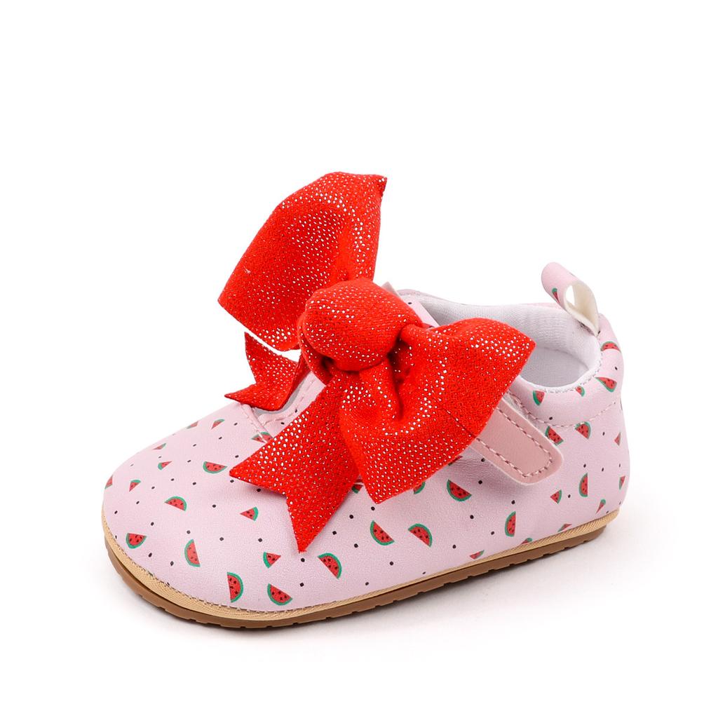 Spring Autumn Baby Walking Shoe New Korean Version Cute Floral Soft Shoe Retro Child Anti Slip Baby Home Prewalker Shoes