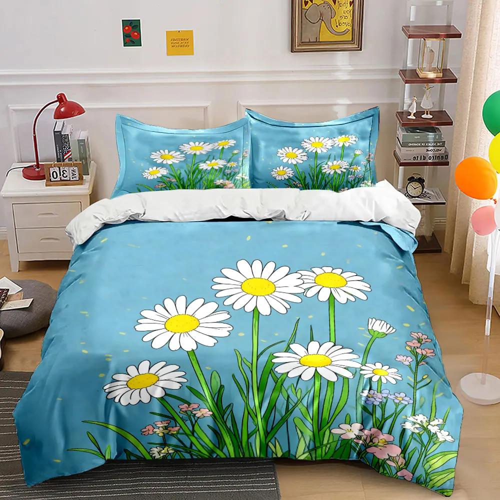 Floral Decorative Set for Home Soft Comfortable Duvet Cover Bedding Set Included 1*Duvet Cover & 2*Pillowcases gift