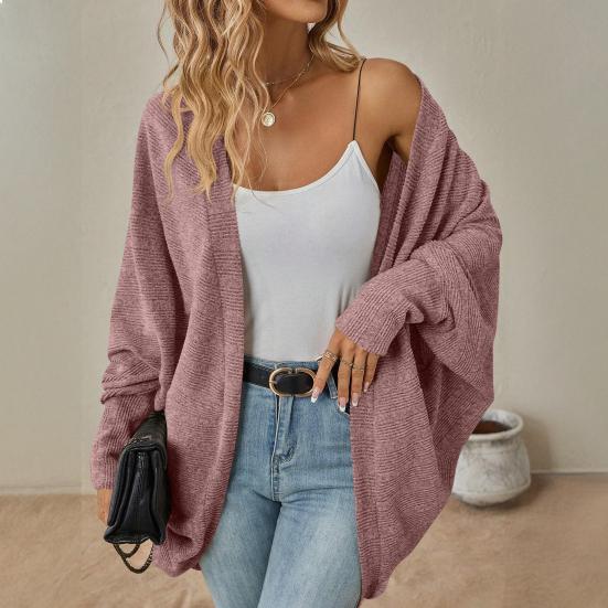 Women Batwing Sleeve Sweater Cardigan Casual Oversized Open Front Knit
