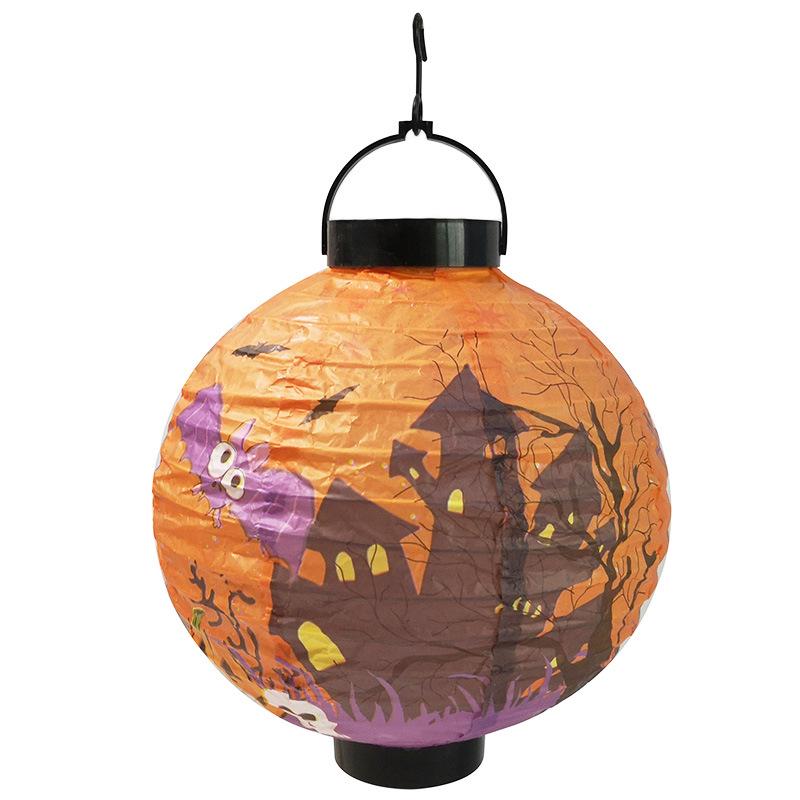 Halloween LED Pumpkin Paper Lanterns - Decor for Haunted Houses, Bars, and KTVs