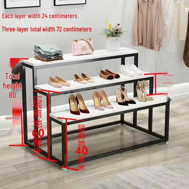 Creative Children's Clothing Display Rack with Faux Marble Waterfall Table
