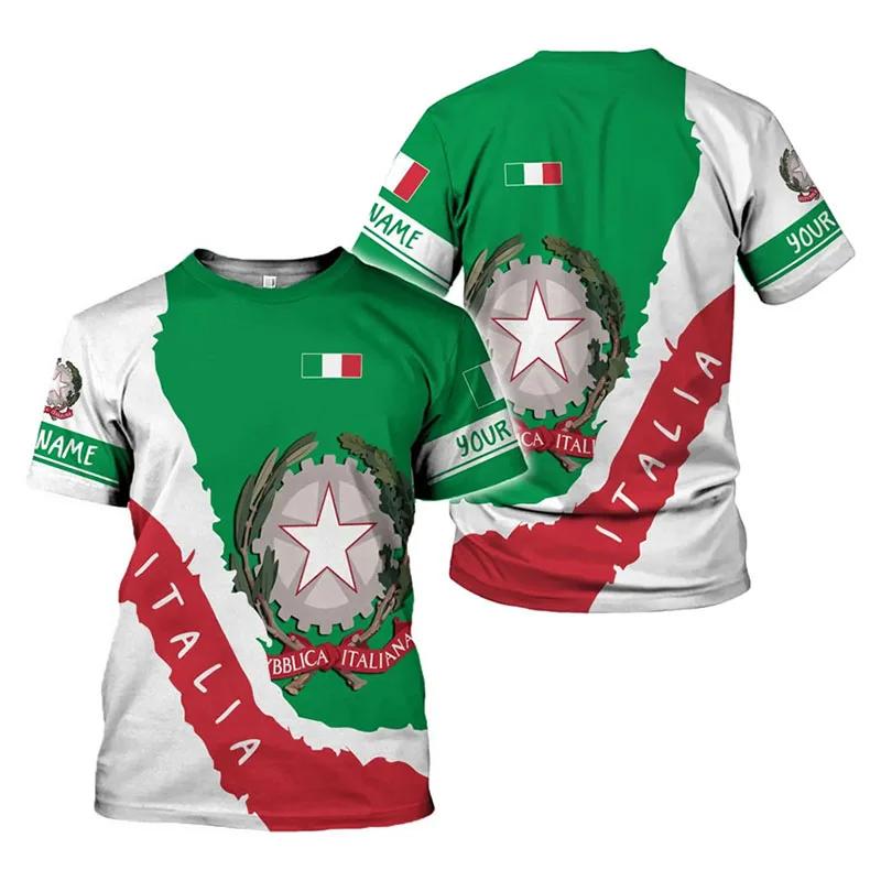 T-Shirt Women's Men's Daily Street Fashion T-Shirt 3D Printing Design New Pride of Italy T-Shirt Top